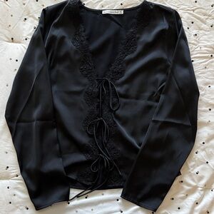 Abercrombie & Fitch Black Lace Detail Top